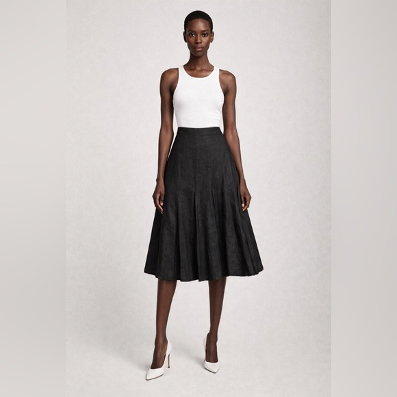 Ralph Lauren Black Linen Skirt - Picture 2 of 7